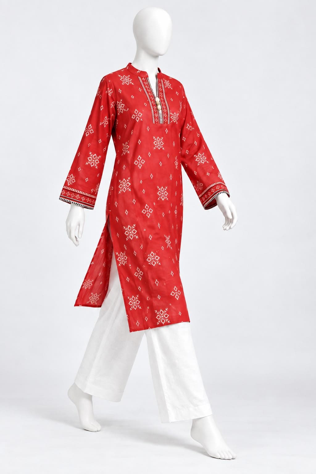 Lawn Kurti Red