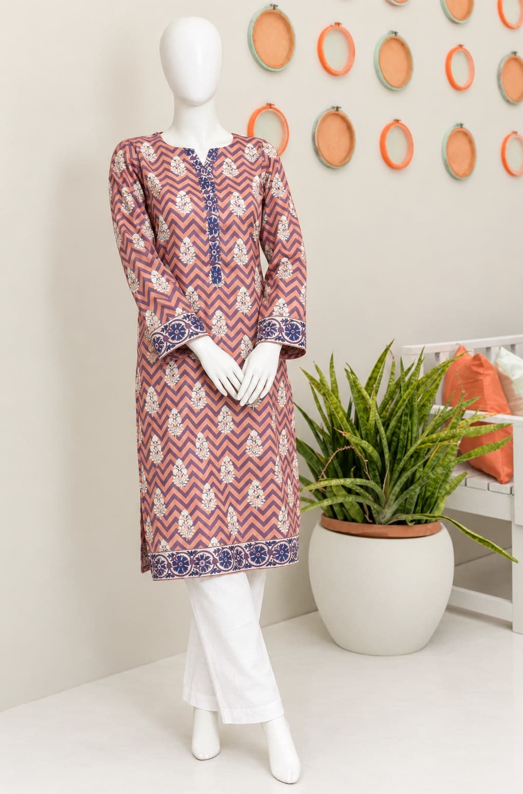 Lawn Kurti Dusty Rose